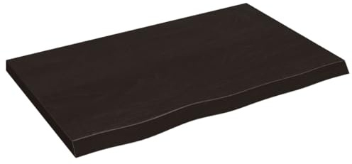 vidaXL Wandregal, Holzregal Regal Handgefertigt mit Baumkante, Wandboard Regalbrett Deko, Bücherregal Hängeregal, Dunkelbraun 80x50x(2-4) cm Massivholz Eiche Behandelt