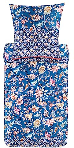 Bassetti Vicenza Bettwäsche + 1 Kissenhülle aus 100% Baumwollsatin in der Farbe Türkis/Petrol B1, Maße: 155x220 + 1 K 80x80 cm - 9325847