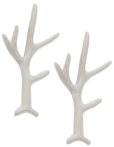 ibasenice 1 Paar Mini-hirschgeweih Hirschgeweih-ornamente Geweih Haarschmuck Geweihe Zum Basteln Diy Geweih-haarspangen Haarnadeln Mit Künstlichem Geweih Zubehör Weiß Plastik Weihnachten