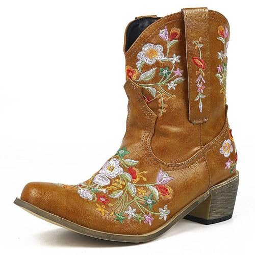 MJGkhiy Stivali Alti Con Tacco Donna Texani Stivaletti Caldo Stringati Stivali Western Scarpe Stivaletti Texani Comode Stivali Equitazione Cerniera Tronchetti Stivaletti Camperos Texani Alti Pelle
