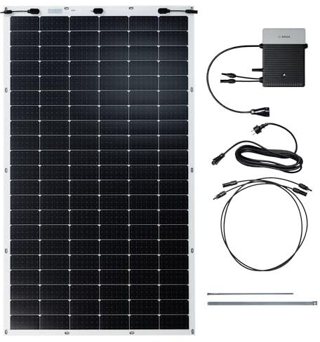 Bosch Solar 4000 P 300 W Balkonkraftwerk - Ultraleichtes (<6 kg) PV-Modul, Mikro-Wechselrichter und Montagesatz - Selbstmontage bis zu 22m, 1 PV-Modul