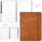 Terminplaner 2024, Softcover Tagebuch, Kalender 2024 Buchkalender A5 -Minimalistischer Planer 2024 als Ringbuch Wochenplaner, Terminkalender mit PU-Leder, 12-Monate-Wochenplaner, Braun
