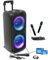 Ibiza - Karaoke Anlage Lautsprecher-Set, Bluetooth, USB, AUX SD, TWS auf Akku 600 W – 2 kabellose Mikrofone UHF Boum Kinder Geschenk Geburtstag Party