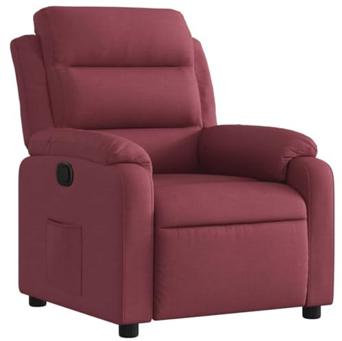 vidaXL Relaxsessel, Sessel mit Liegefunktion, Fernsehsessel Verstellbare Rückenlehne Fußteil, Liegesessel Ruhesessel Polstersessel, Weinrot Stoff