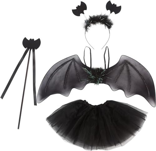 SULOLI Costume de Chauve Souris Fille Costume Halloween Enfant Costume tutu pour Halloween Cosplay Carnaval