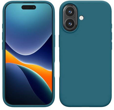kwmobile Case Compatible with Apple iPhone 16 Plus Case - TPU Silicone Phone Cover with Soft Finish - Teal Matte