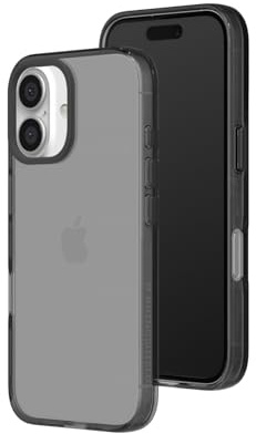 RHINOSHIELD JellyTint Transparent Protective Case Compatible with [iPhone 16] | Exceeds Military Drop Standards, Scratch Resistant, Shockproof, Trendy Colors - Ash Black