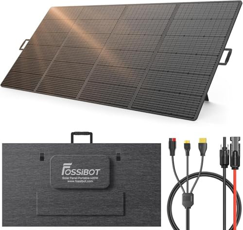 FOSSiBOT Panneau solaire pliable 420 W pour station d'alimentation portable F2400 F3600, module photovoltaïque pour extérieur, jardin, balcon, caravane, camping