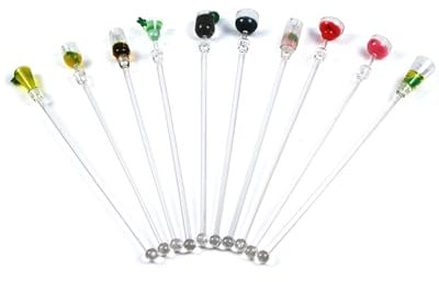 KGDUYC 10 Piezas Agitador de Bebidas Agitadores de Cóctel de Palitos de Cocktail de Acrílico Lindos Palos de Cóctel Mezcladores de Cóctel Coloridos para Cóctel Fruta Zumo Bebida Mezclador 23cm