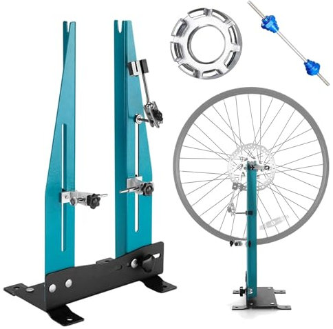 Aisny Zentrierständer Fahrrad für 16-29 Zoll, Zentrierständer Fahrradfelge Verstellbare Radbreite 95-130mm mit Zubehörstab Reparaturständer Korrekturständer für Fahrrad Radwartungs