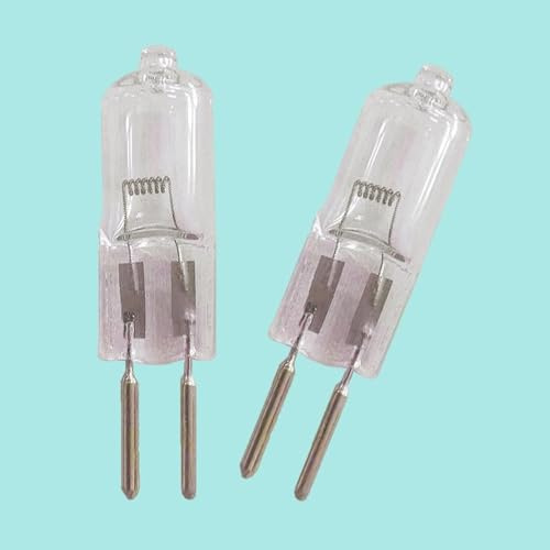 BULBEAWICK 2PCS G6.35 Light Bulbs Crystal Clear Halogen BulbDimmable T4 JC GY6.35 Bi-Pin Base Capsule Bulb 24V-150W