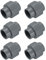 sourcing map 6 Pcs 1 Union PVC Coupling Pipe Fitting (Socket x Socket) PVC Slip Union Coupling Adapter Schedule 40, EPDM O-Ring, Grey