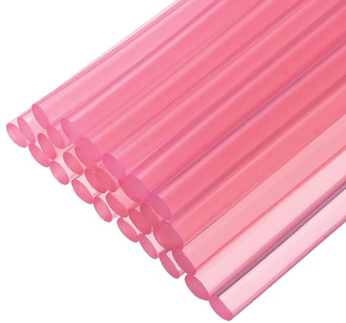 QUARKZMAN 30 Stück Heißklebestift 7mm x 100mm Heißkleber Klebestifte EVA Klebesticks Heissklebepistole für Klebepistole DIY Ersatzsticks Holz Kunststoff Handwerk Klares Rosa