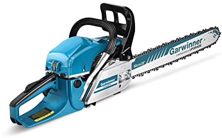 62cc Gas Chainsaws 20 Inch Bar Power Chain Saws, Gas Powered Chainsaw 2 Stroke Handed Petrol Gasoline Chain Saw for Cutting Wood Outdoor Garden Farm Home Use with Tool Kit(G-6220 GREEN)