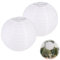 OUDQFCJ 2 Stück Papierlampenschirm Rund Lampions für Kreative DIY-Projekte Party Garten Hochzeit Dekoration 20 cm Weiß