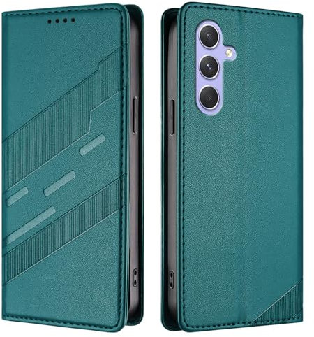 Galafu Cover per Samsung Galaxy A55 5G, Custodia in Pelle Portafoglio con Slot per Carte, Magnetica Antiurto Cover per Galaxy A55 5G,Verde
