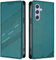 Galafu Cover per Samsung Galaxy A55 5G, Custodia in Pelle Portafoglio con Slot per Carte, Magnetica Antiurto Cover per Galaxy A55 5G,Verde