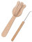 2-Piece Knitting Fork Set - Beechwood Lucet Forks for Jewelry, Dolls, Hats & Dresses - DIY Hand Embroidery Craft Tool
