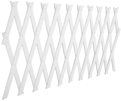 Milisten Wooden Fence Lattice Panel Expandable Garden Trellis Fence for Outdoor Wall Decorations for Climbing Plants