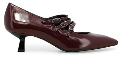 Melluso Décolleté Bordeaux in Vernice con Triplo Cinturino 36.5 / Bordeaux