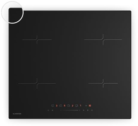 Klarstein Velaire Induktionskochfeld - 60cm, 4-Zonen, 7000W Boost, Touch-Slider, Timer, Kindersicherung, Restwärmeanzeige, Ceran, Einbau Kochfeld Induktion, Schwarz