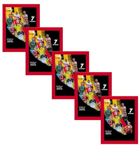 Deutsche Fußball Liga Sticker 2025/26 | 5 Stickertüten mit Fußball-Sammelstickern zur neuen Saison | Sammelserie für Kinder & Fans