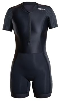 ZONE3 Activate+ - Tuta da triathlon a maniche corte da donna, performance one-piece per allenamento di triathlon e corse, Nero, L