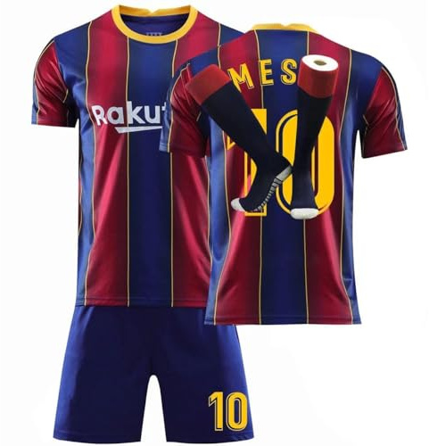 Trikot Kinder Erwachsene Nr.10 Fussball Trikot Set, 25/26 schwarz, Rosa, Blau Fußball Trikot Trainingsanzug Shirts Shorts und Socks, Football Kit for Jungen Mädchen