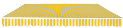 Tenda da sole con braccio articolato, 400 cm, giallo e bianco