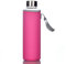 Trinkflasche aus Glas, Sportflasche to-go Glastrinkflasche (550 ml, Pink), Borosilikatglas, Wasserflasche Fahrradflasche Glasflasche Getränkeflasche und Deckel aus Edelstahl