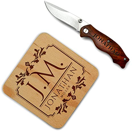 Personalisiertes Messer, graviertes Messer, kundenspezifisches Messer, Taschenmesser, groomsmen Geschenk, faltendes Messer, gravierte Messer, personalisierte Messer (Braun)
