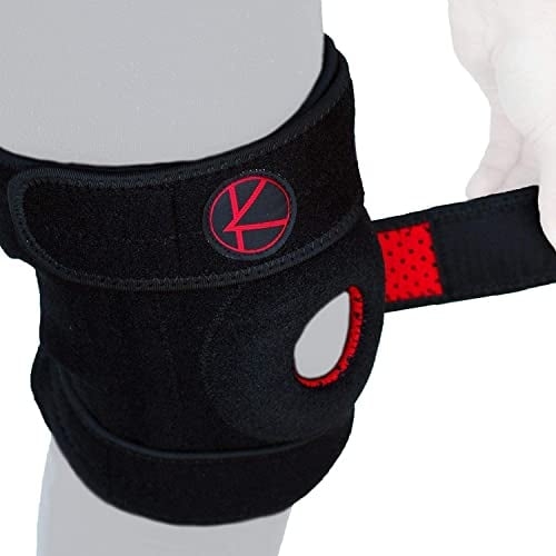KARM Kniebandage XXL XXXL für Übergewichtige - Dicke Oberschenkel Extra Weit Übergröße Kniegelenkbandage - Große Größe Knieorthese für Dicke Beine Damen und Männer (XL/2XL/3XL Schwarz)