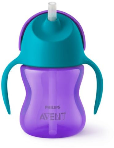 Philips AVENT SCF796/01 Strohhalmbecher mit Griff, 9.Monate+, blau/rot, 200 ml