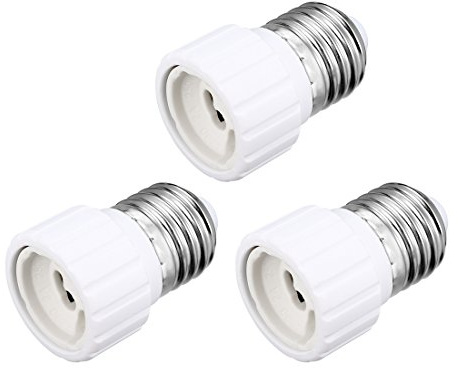 sourcing map 3 pz AC 90-240V 4A E27 a GU10 Adattatore Presa PBT Lampadina Holder 200 Gradi Resistente al Calore