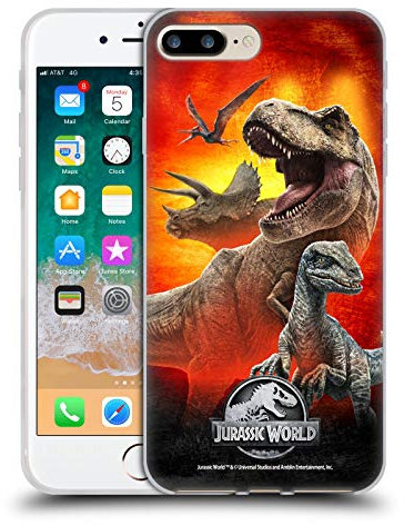 Head Case Designs Officially Licensed Jurassic World Dinosaurs Key Art Soft Gel Case Compatible With Apple iPhone 7 Plus/iPhone 8 Plus