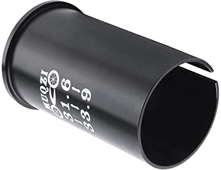 SaniMomo 31,6 mm Sattelstütze auf 33,9 mm Fahrradsattel-Hülsen-Adapter, 6 cm Länge, Schwarz