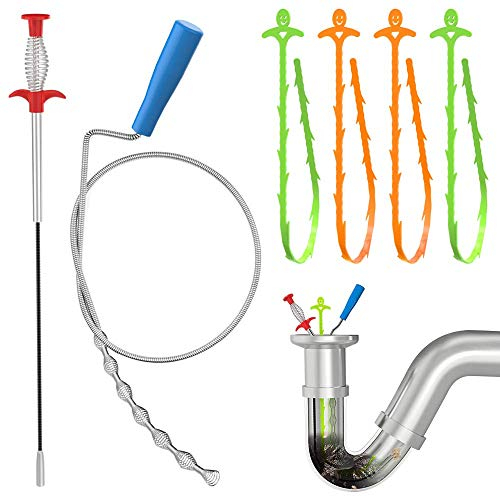 Anordsem Abflussreiniger Rohrreinigungsspirale Krallengreifer für Rohrreinigung: Schlangen Unblocker Haarfänger Reiniger Stick Tools - Rohrreiniger für Küchenspüle Badewanne Verstopfte