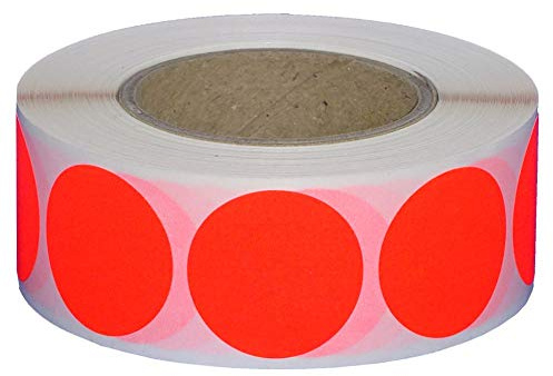 Markierungspunkte/Klebepunkte auf Rolle - Ø 30 mm - 1.000 Stück (Leuchtrot)
