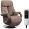 CAVADORE TV-Sessel Istanbul / Fernsehsessel mit elektrisch verstellbarer Relaxfunktion / 2 E-Motoren / 80 x 115 x 79 / Lederoptik: Hellbraun