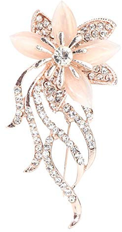 Broche Femme, Alliage de Mode Fleur élégante Strass Broche pour vêtements Robe décoration Bijoux Broche Accessoire badges à épingles bouton strass pour vêtements Robe décoration Bijoux