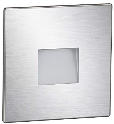 ledscom.de LED Treppenlicht/Wandeinbauleuchte FOW für innen und außen, Downlight, eckig, edelstahl, 85 x 85mm, warmweiß