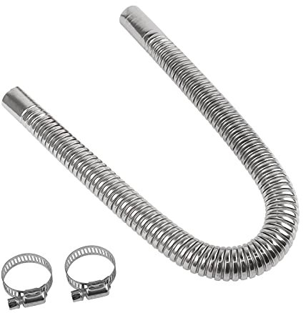 Abgasschlauch für Stromerzeuger 60 CM, JatilEr Abgasschlauch 25mm Standheizung Auspuff Edelstahl Auspuff Schalldämpfer, Auto Edelstahl Auspuffrohr mit Zwei Edelstahlklammern für Diesel Heizung