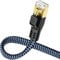 Yauhody Cable Ethernet 15 Metros Cat 8 Cable de Red Plano, RJ45-4000Gbps 2000MHz-S/FTP-Trenzado de Nylon Cable Lan para Gigabit Internet para Módem TV PC PS5/4 Switch, Más rápido que Cat7/Cat6a (Azul)
