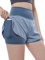 VIGVAN 2 in 1 Laufhose Damen Sport Shorts Sommer Kurze Hose Schnelltrocknend Fitness Yoga Shorts Gym Jogging Training Sporthose für Damen mit Taschen (BU, M)