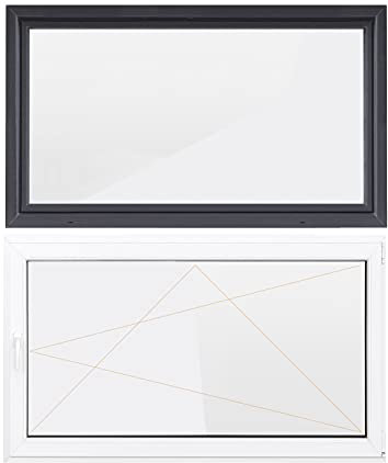 Bastion Fenster Kellerfenster 1 Flügel Dreh-Kipp 2-fach Verglasung RC2 BA außen anthrazit/innen weiß 70 mm Profil (1000 x 600 mm Rechts)