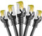 BIGtec LAN Kabel 5 Stück 0,5m Netzwerkkabel CAT7 Ethernet Internet Patchkabel CAT.7 schwarz Gigabit doppelt geschirmt Netzwerke Router Switch 2 x Stecker RJ45 kompatibel zu CAT.5 CAT.6 CAT.6a CAT.8