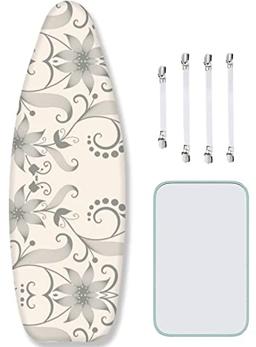 Générique Grande Housse Table à Repasser XXL 150x60cm Housse de Table à Repasser Anti-tâche et Anti-Jaunissement 4 Clips de Fixation Housse Table a Repasser Montage Rapide