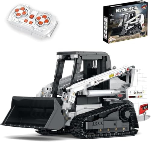 Technik Skid Steer Loader Bausteine Modellbausatz, 1366 Klemmbausteine LKW 2.4G/APP RC Raupenlader Bauset Konstruktionspielzeug Kompatibel mit Großen Marken