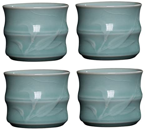 UPKOCH 4piezas Taza De Té Pequeña De Cerámica Unidades Decorativa Hogar Accesorio Para Té Uso Diario