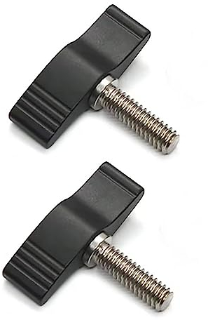 M8x20mm Schrauben mit Griffen Rändelschrauben Flügelschrauben Knopf Einstellbarer Rändelschraube 2 Stück (Schwarz, M8 x 20 mm)